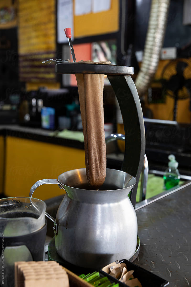 Traditional Coffee Chorreador In Costa Rica by Stocksy Contributor  Raymond Forbes LLC - Stocksy