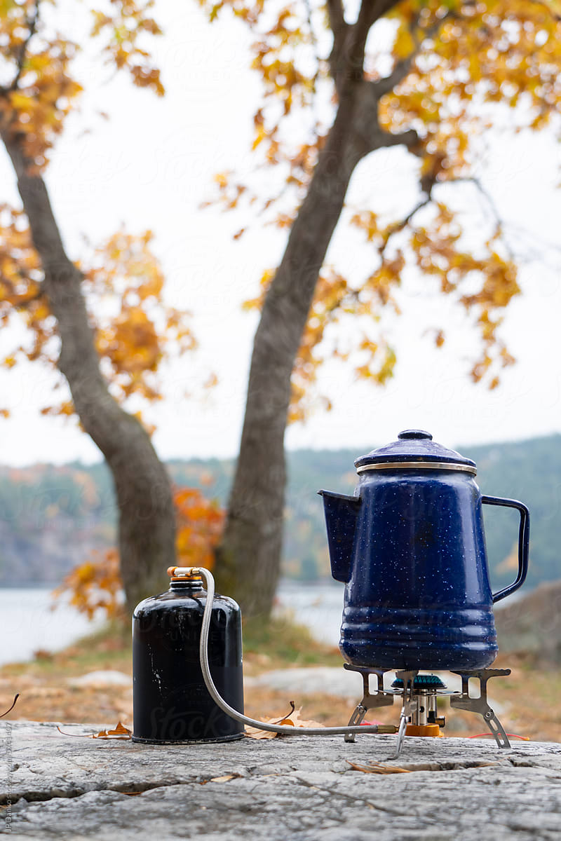 Coffee Percolator at Autumn Campsite
