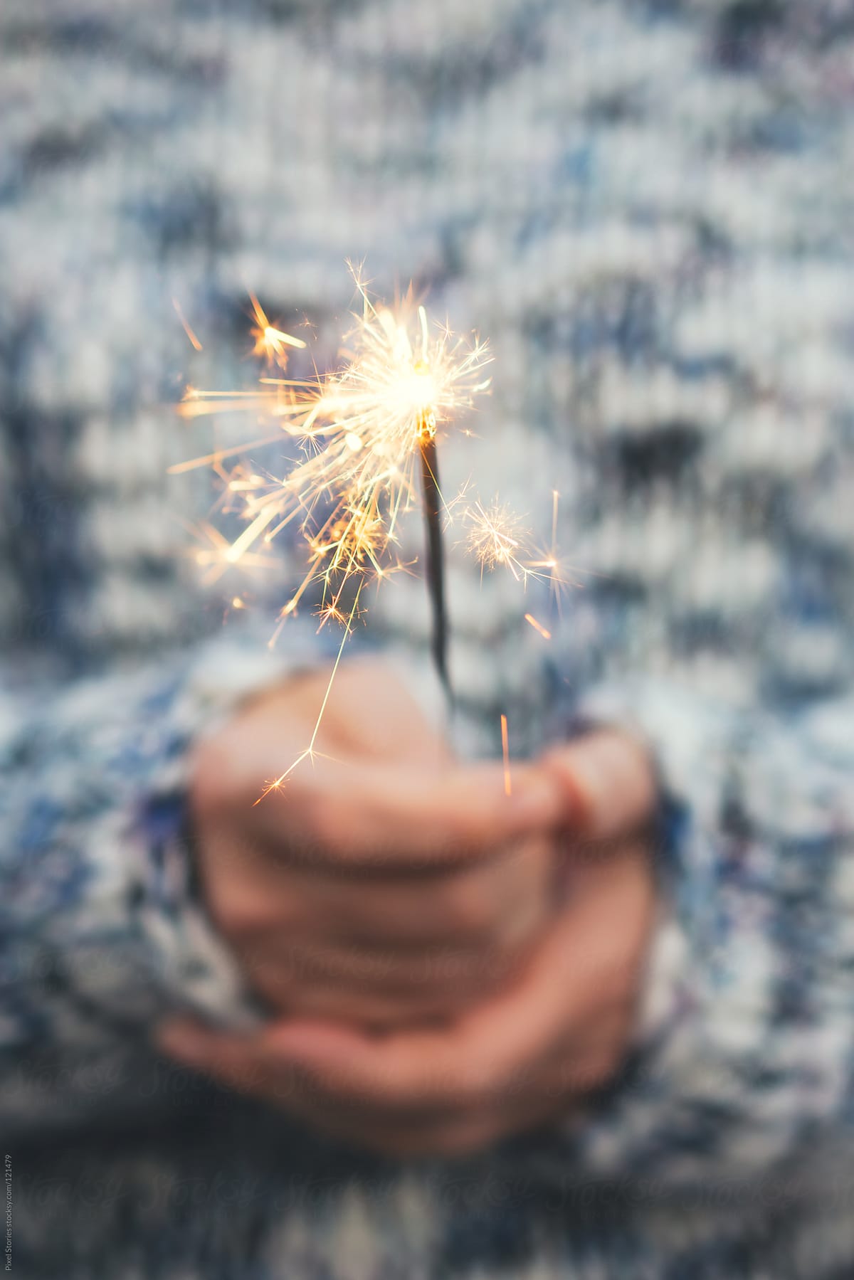 Woman Holding Sparkler Close Up Stock Image Everypixel