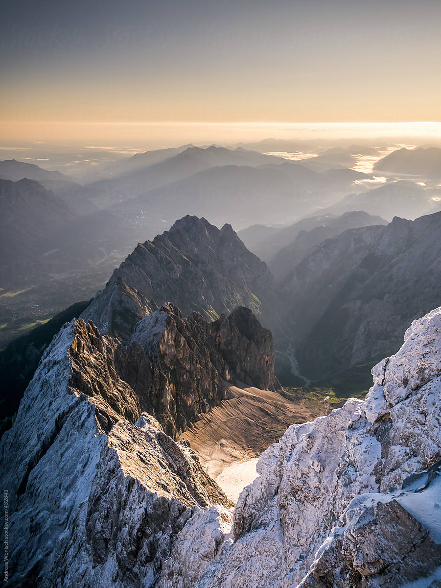 Sunrise over the Alps below Zugspitze