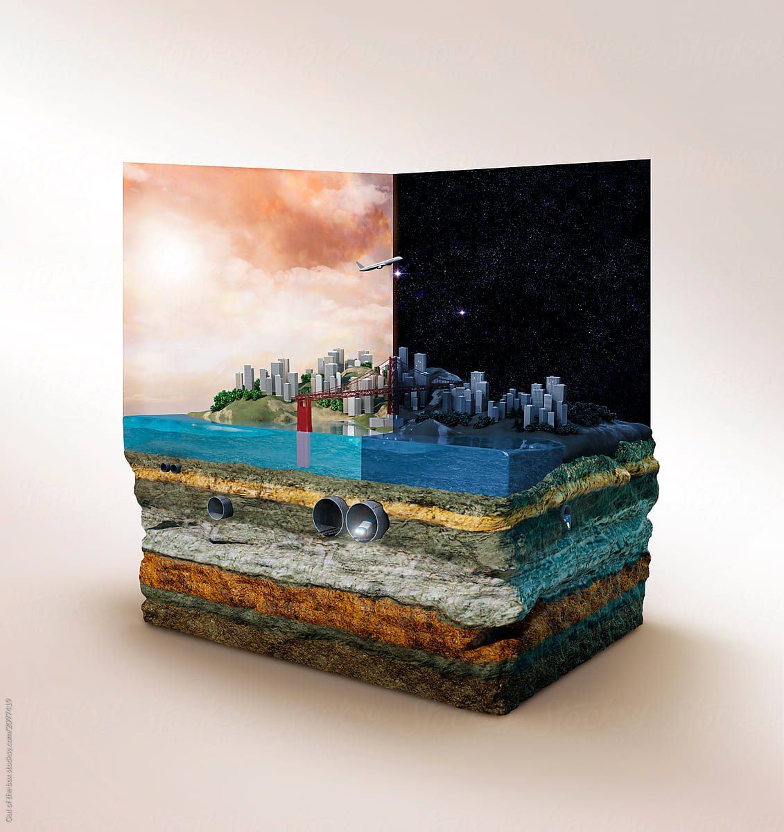 Cross Section Of A City By Day And By Night Del Colaborador De cross-section-of-a-city-by-day-and-by-night-del-colaborador-de