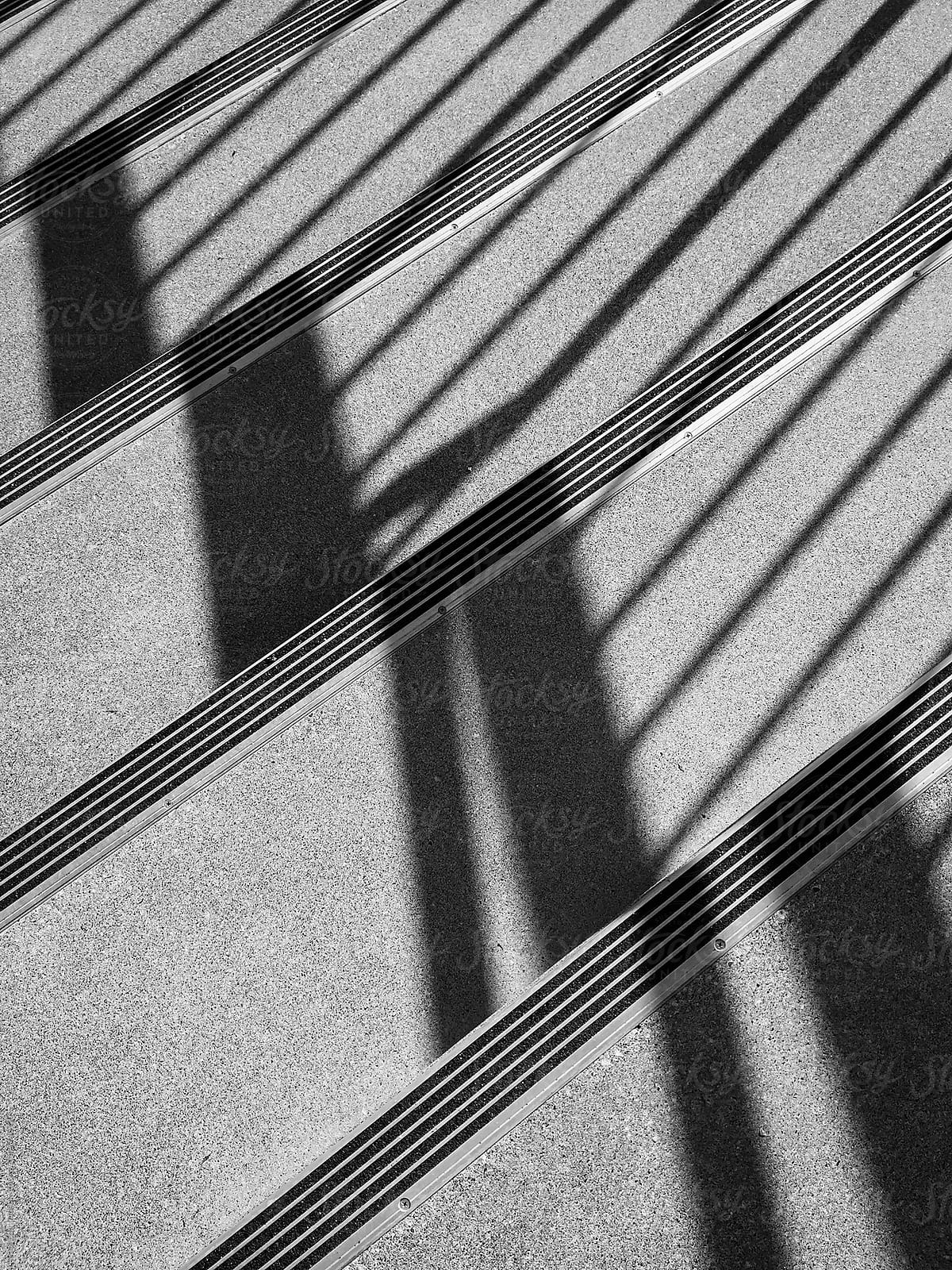 Modern concrete steps and shadows