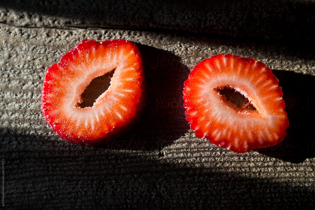 Two Organic Strawberries Slices