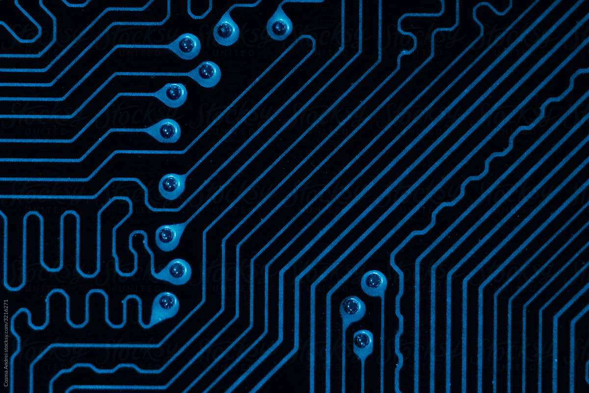 Abstract circuit board cyberpunk background