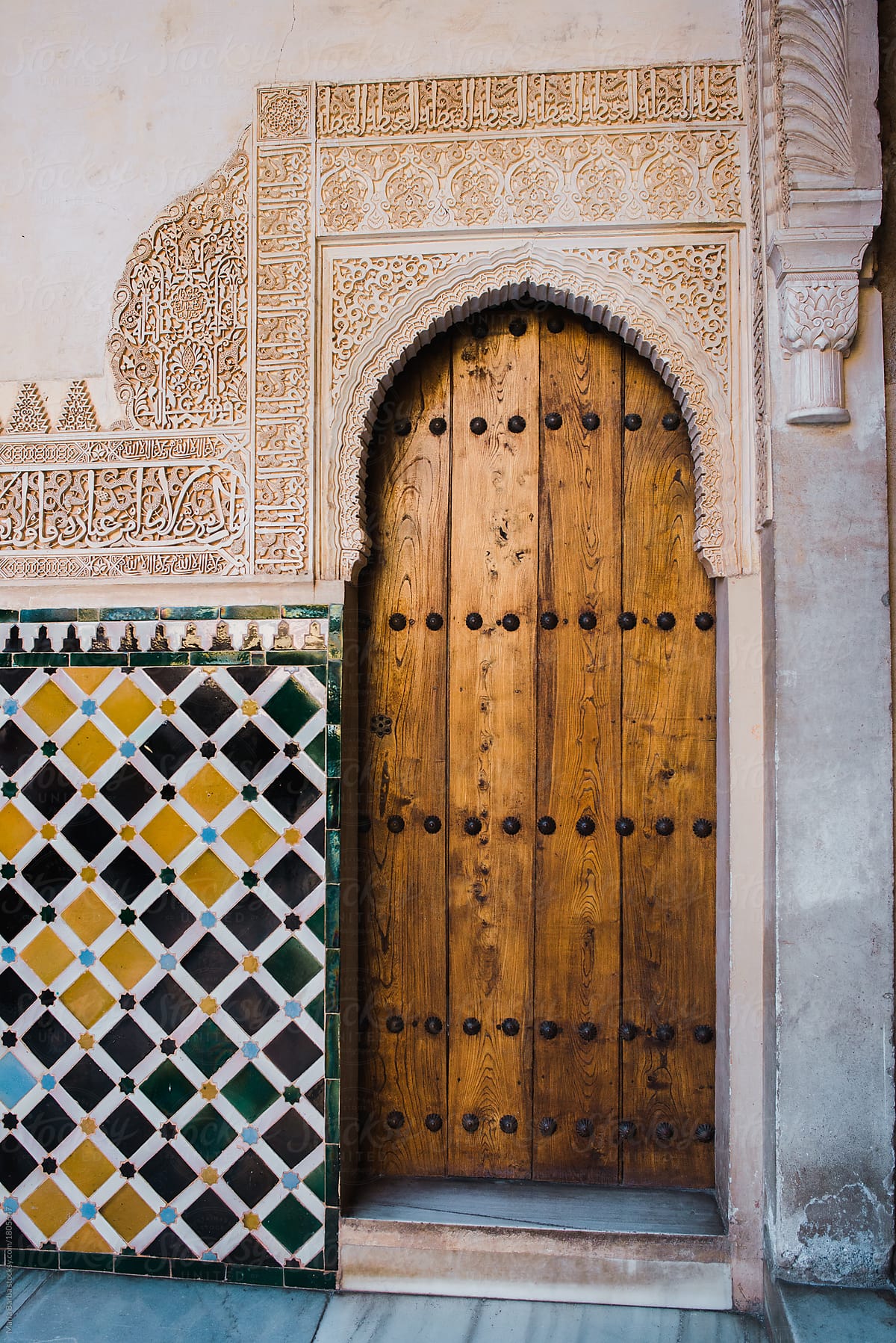 Arabic door of the Alhambra, Granada.