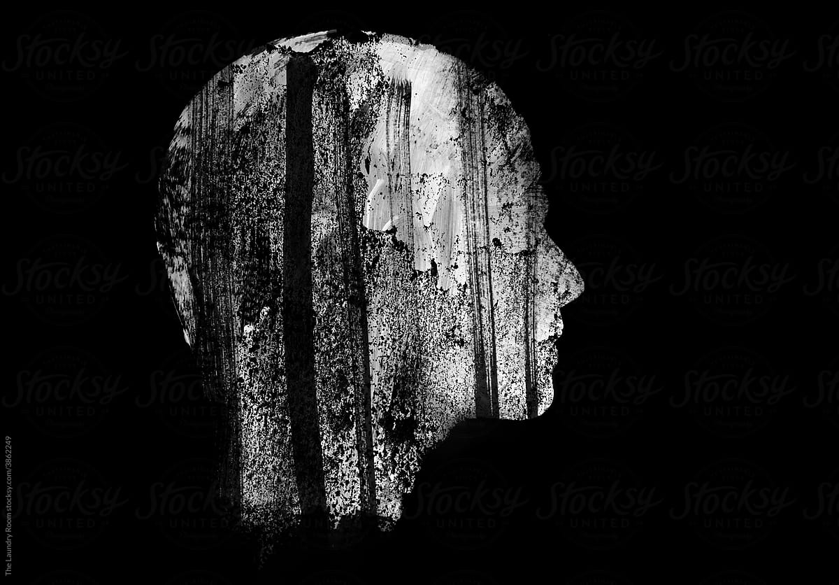 Mysterious head silhouette