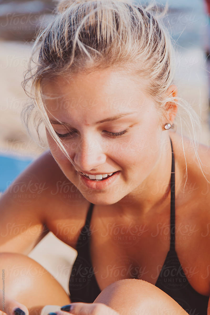 Young Woman At The Beach By Stocksy Contributor Carey Shaw Stocksy