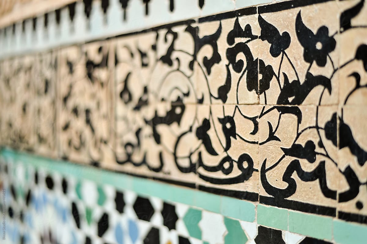 Details of Ben Youssef Medersa in Marrakech