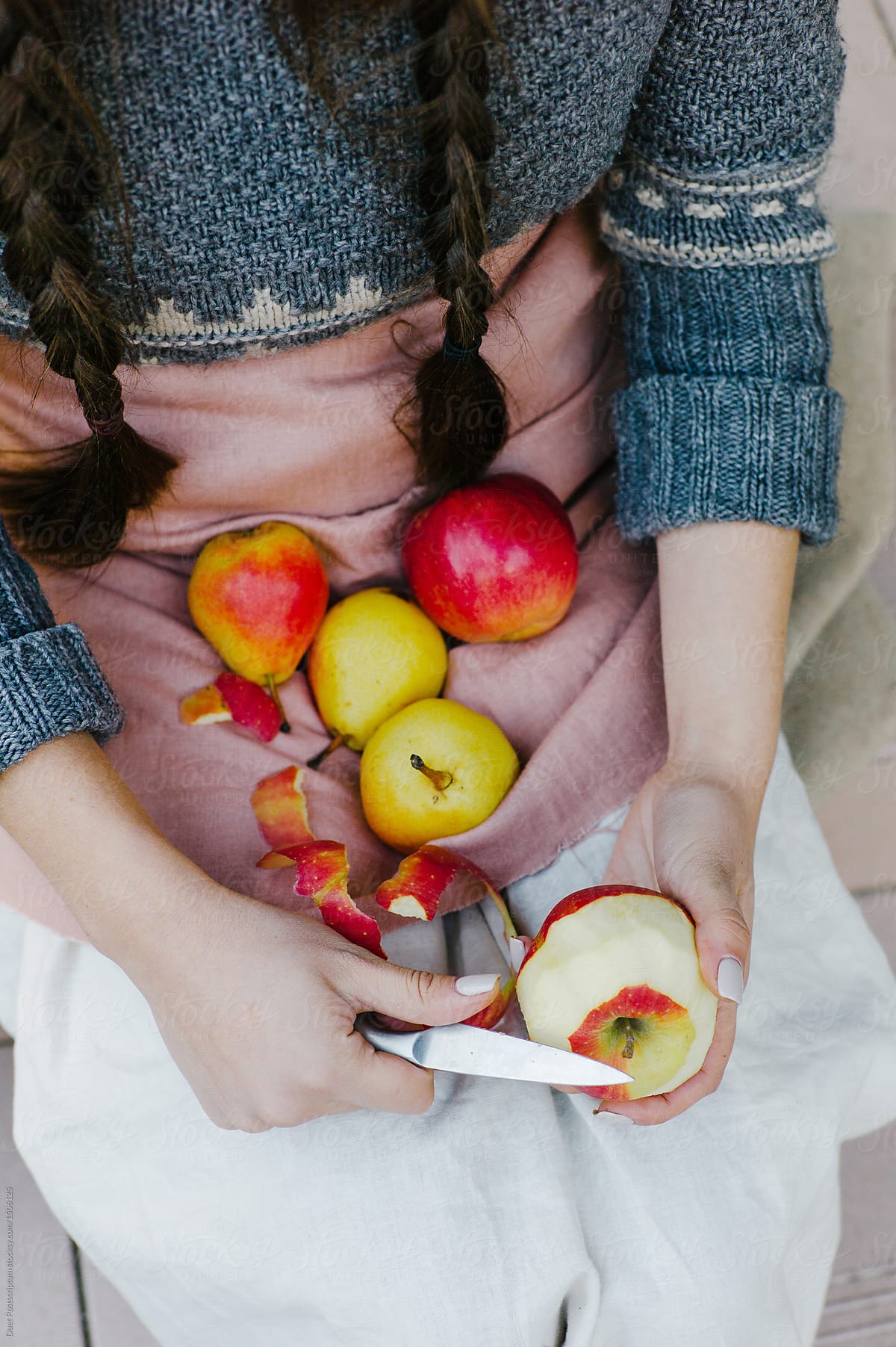 Woman Peeling Red Apples By Stocksy Contributor Duet Postscriptum Stocksy 4394