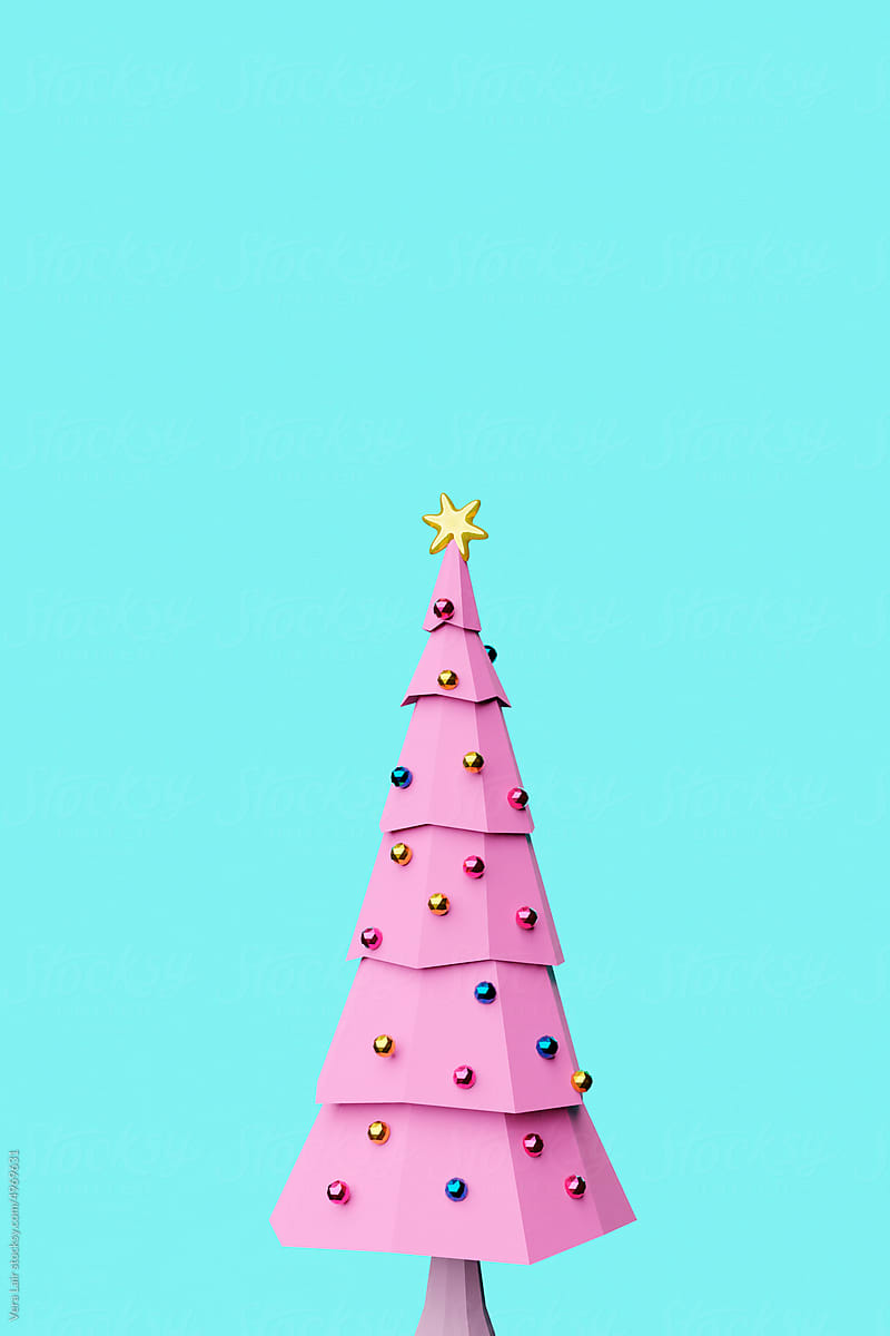 Pink christmas tree