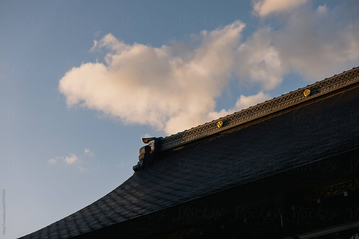 Elegant Japanese Temple Roofline