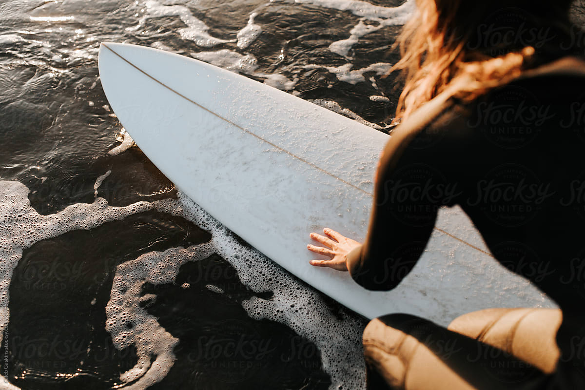 Surfboard in water