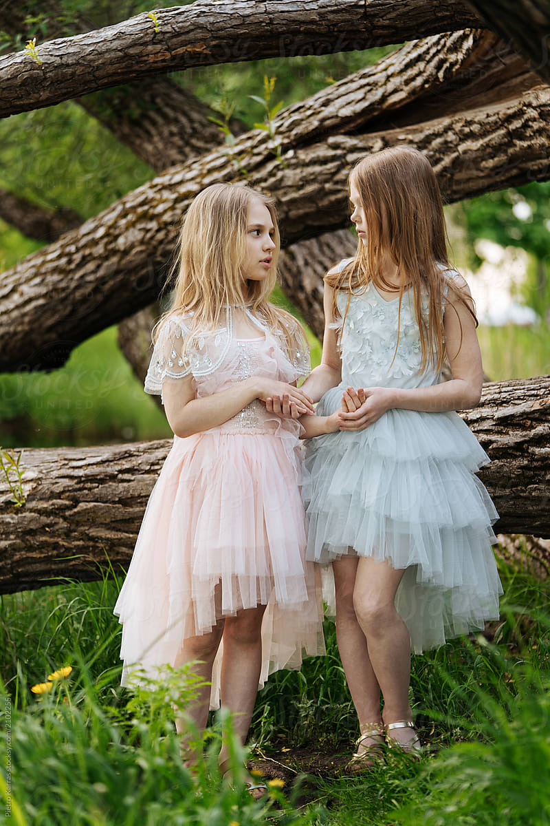 Charming Girls In Dresses In Woods By Stocksy Contributor Pietro