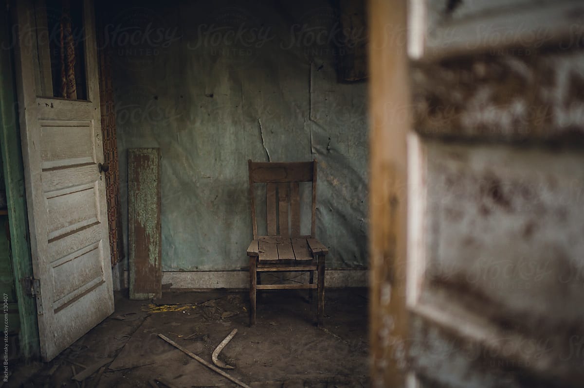 A decaying room in a long-abandoned house