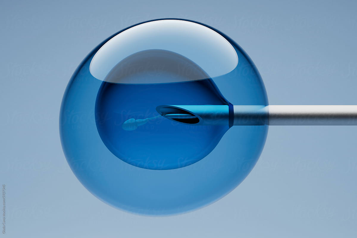 3D Render of Sperm Injection into Ovum