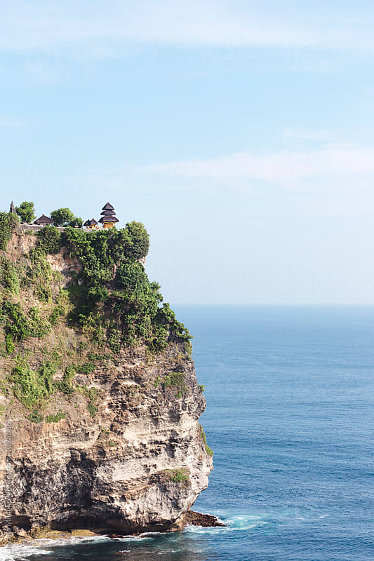 Balinease sea temple Uluwatu high at the cliff
