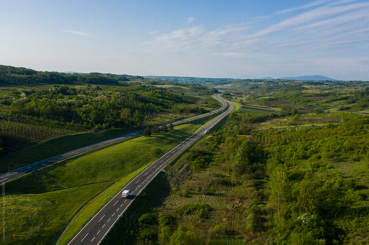 Highway set in nature