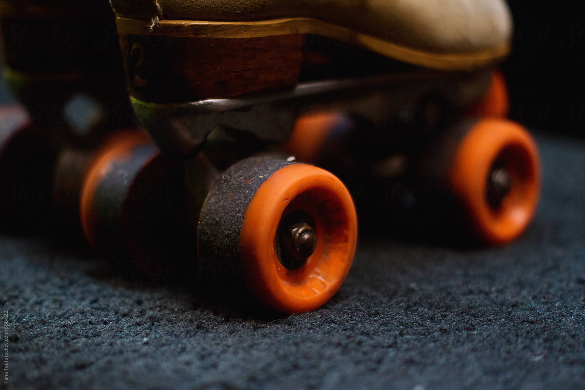Vintage orange roller skate wheels