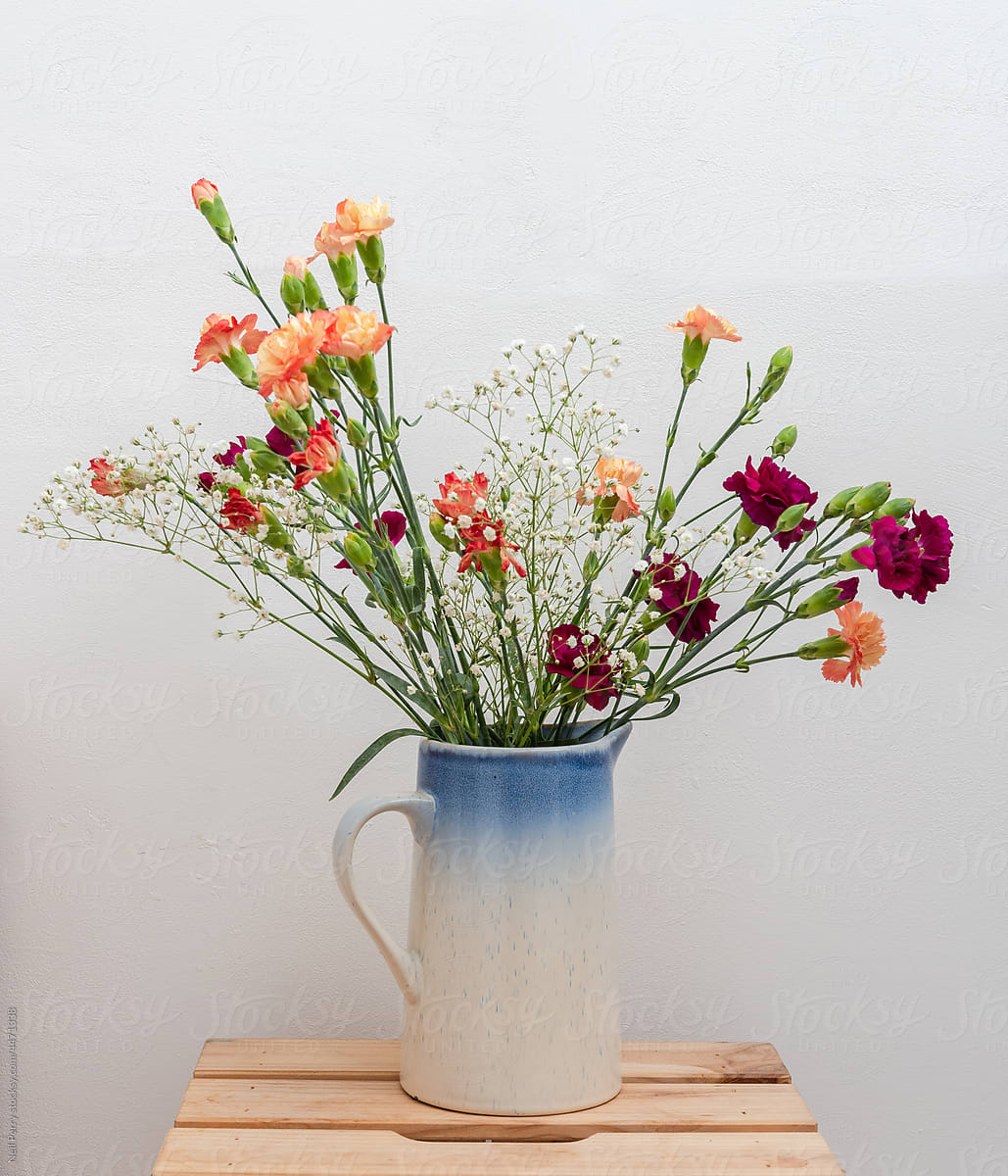 Flowers in ceramic jug