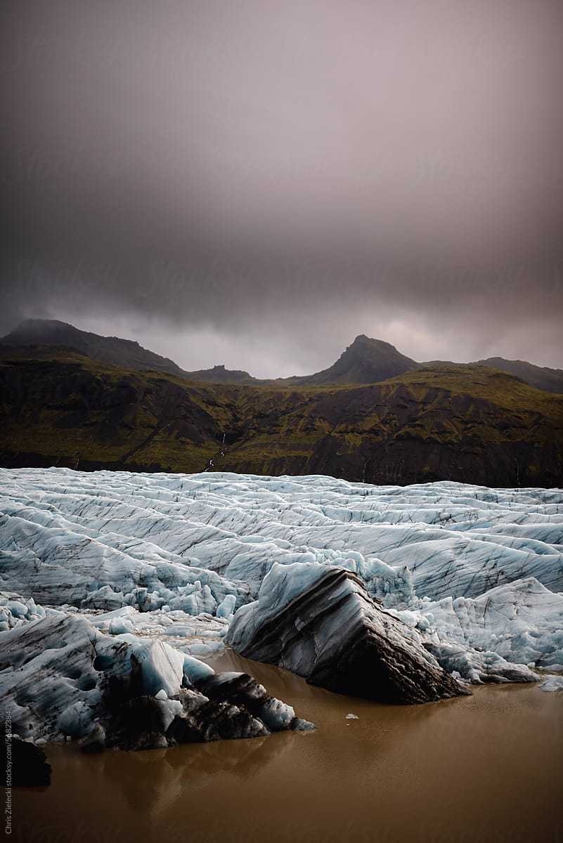 Amazing view of mountains and glacier in Iceland