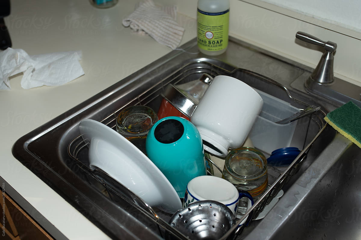 Dishes in a sink