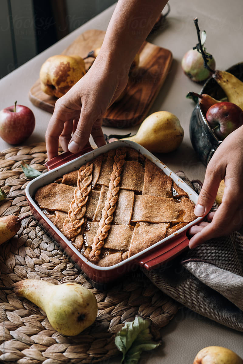 Delicious apple and pear pie