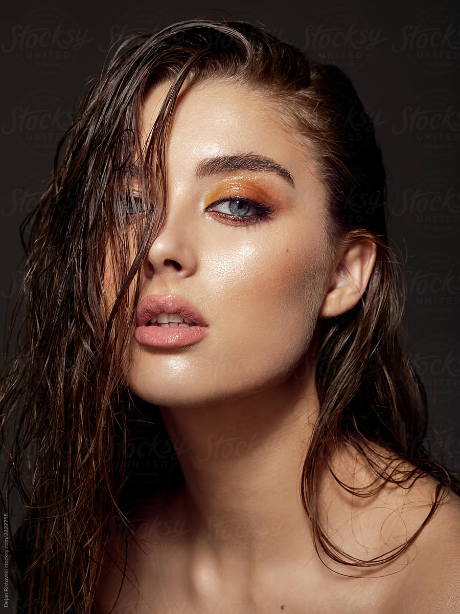 Sensual Make Up And Wet Look On A Beautiful Model by Dejan Ristovski