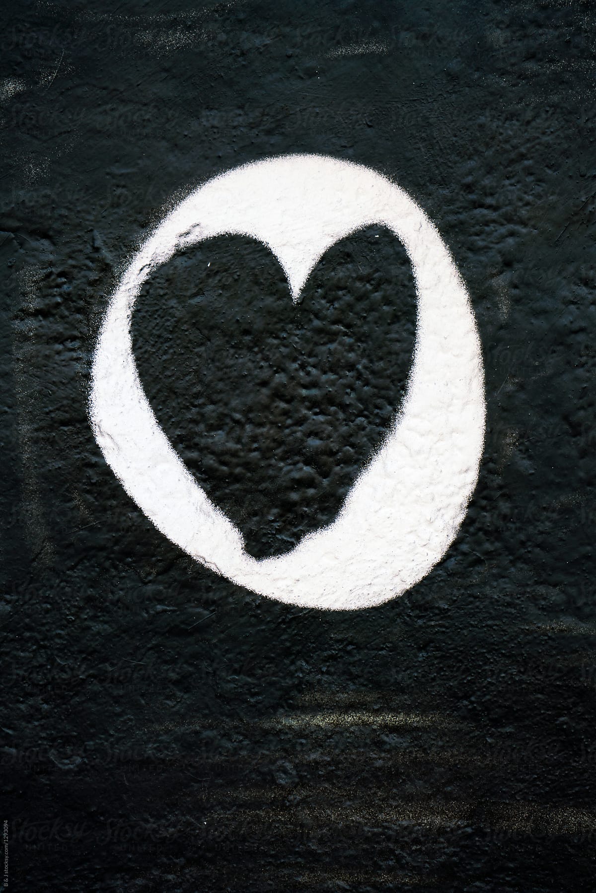 Black and white wall heart