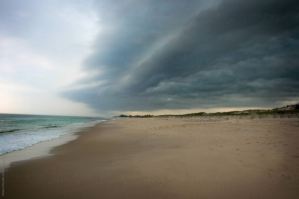 Storm clouds rolling in over the beach