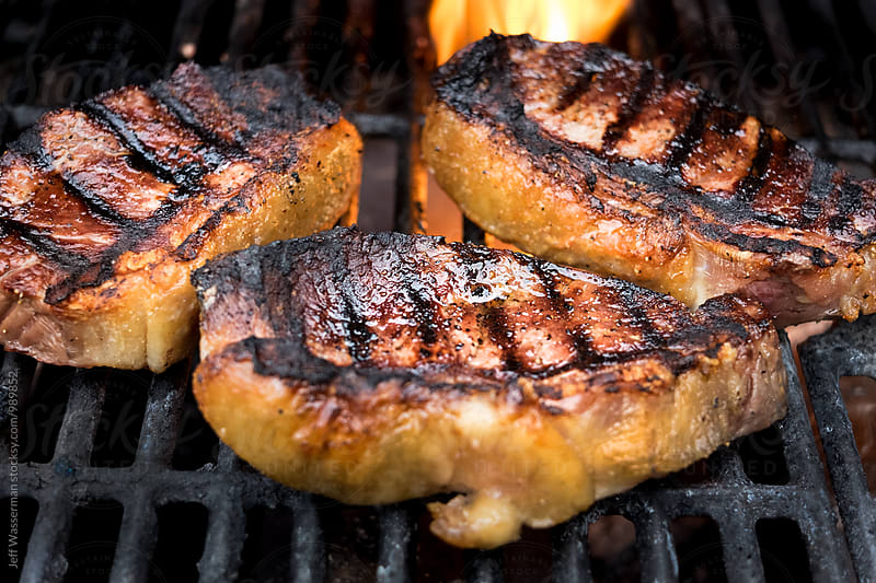 New York Strip Sirloin Steaks On Barbecue Stock Image Everypixel 