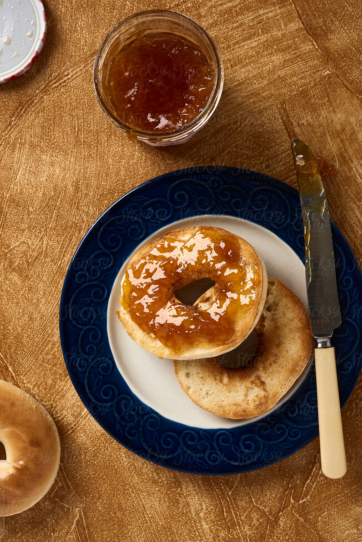Toasted Bagel withApricot Jam