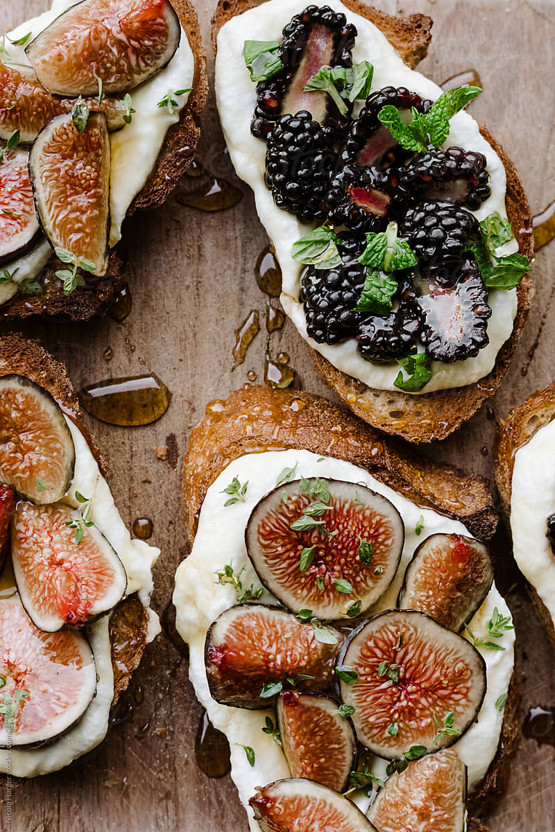 Figs and Berries on Toast