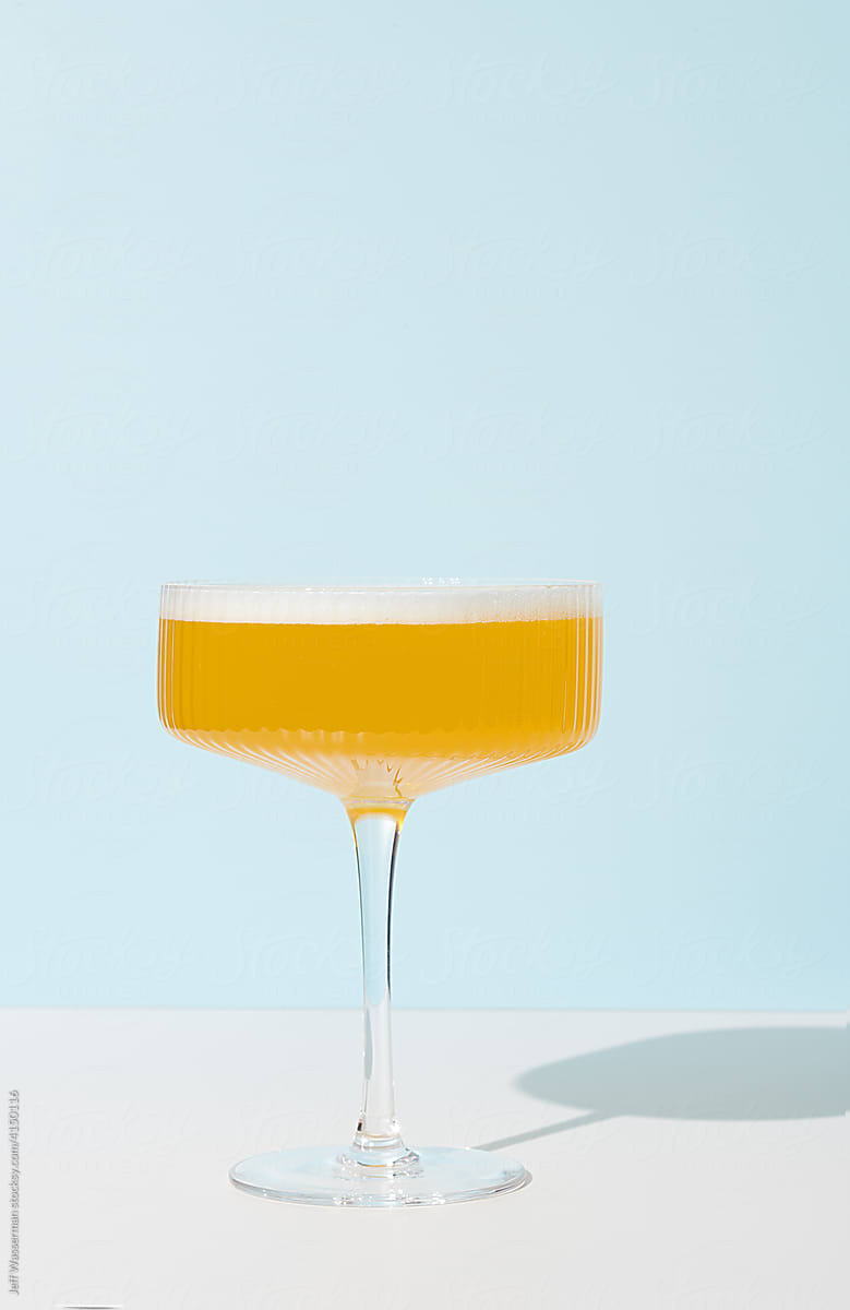 Single Glass with Whiskey Sour Cocktail
