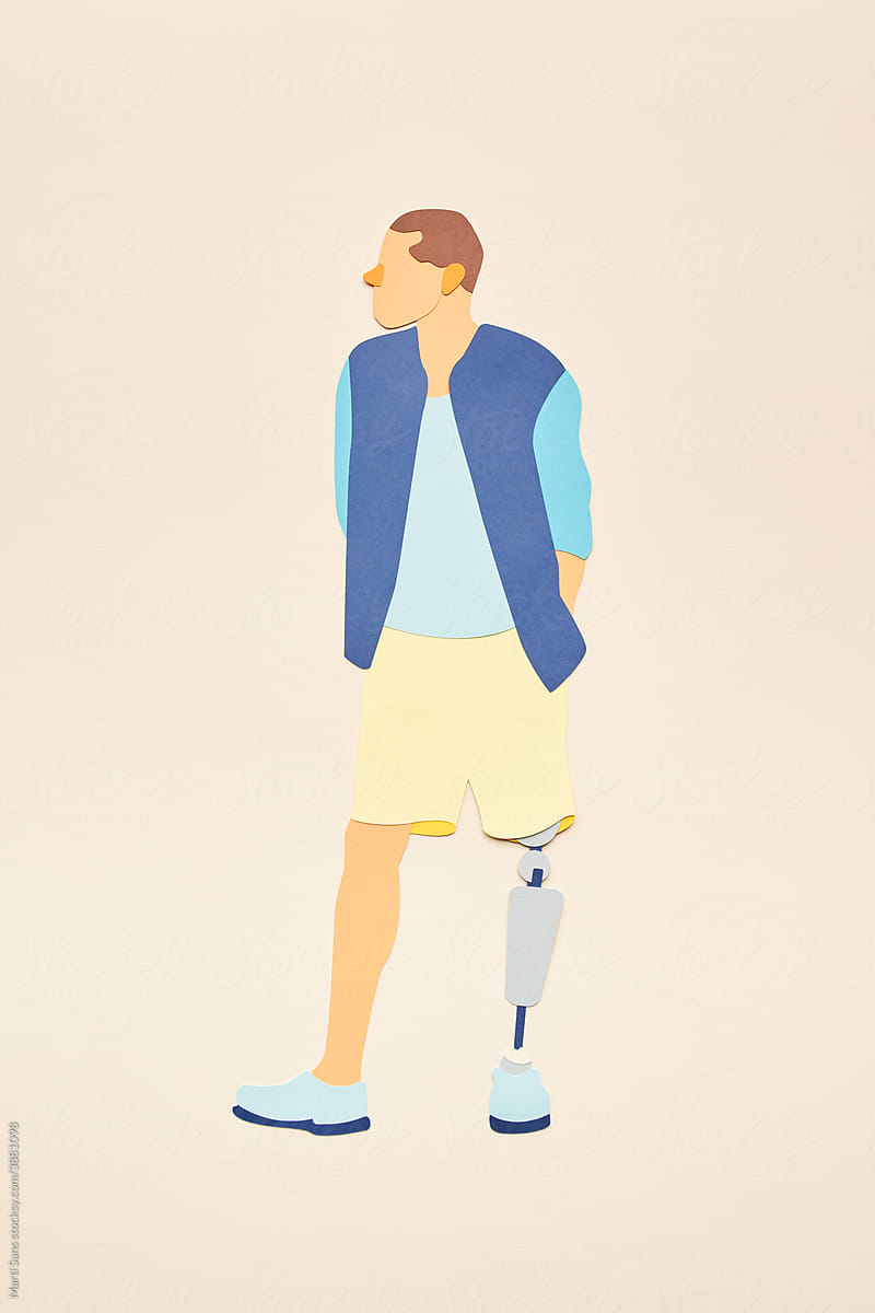 Sportsman with artificial leg vector design