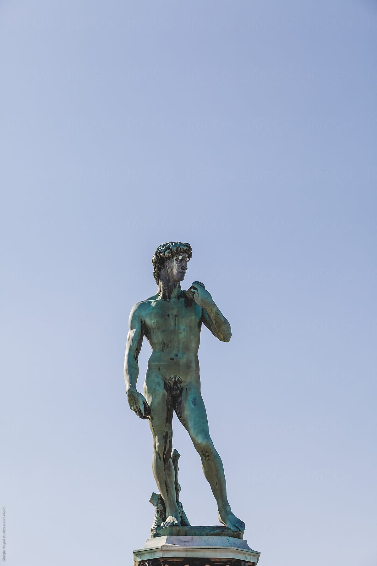 Copper Replica Statue of Michelangelo\'s David in Italy