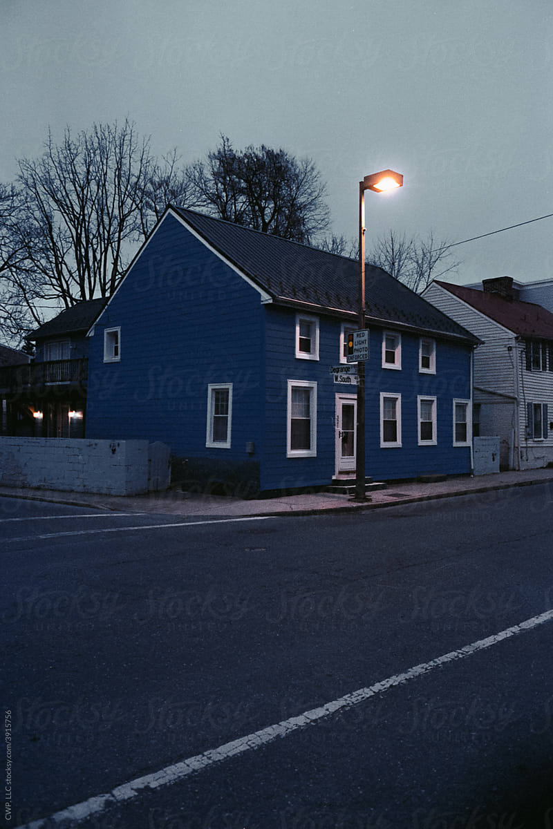 Blue house in Frederick, Maryland