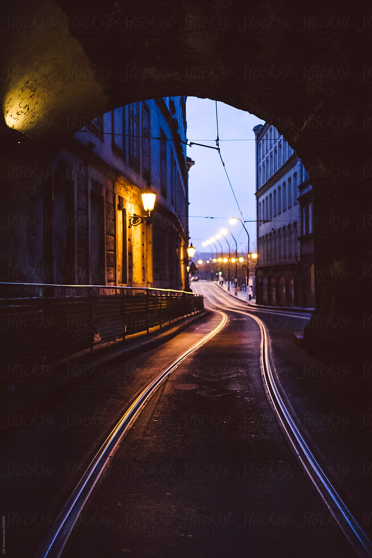Railway in the street - Prague
