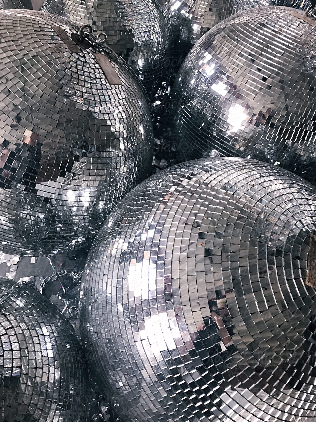 Shiny disco balls.