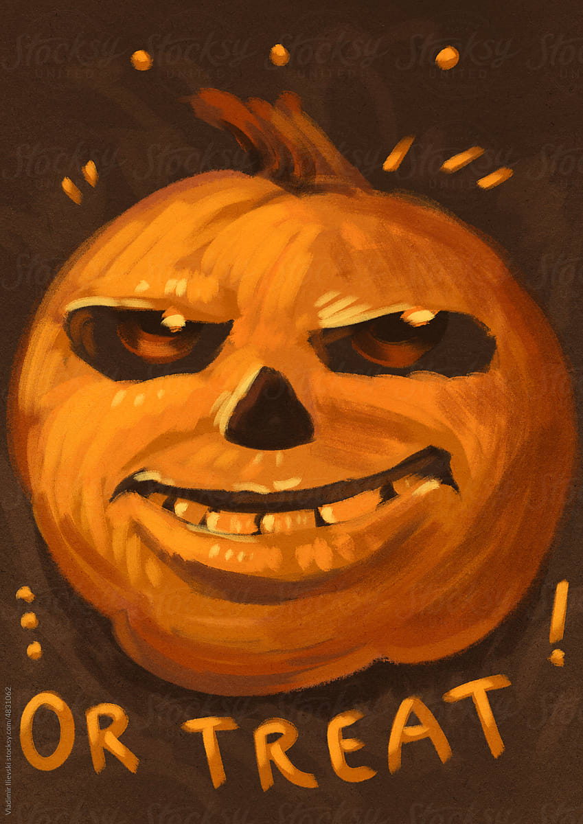 Halloween carved pumpkin