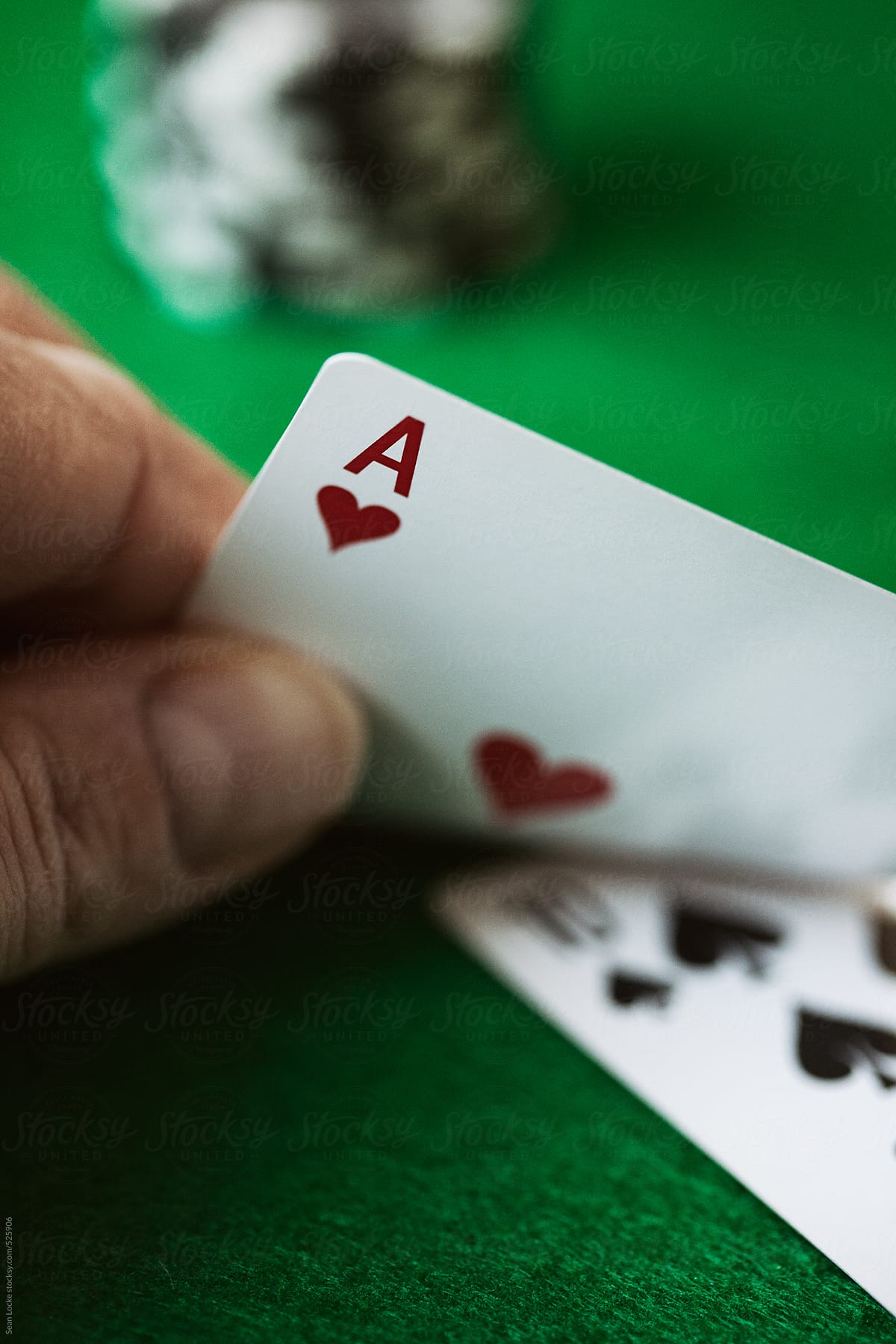 Cards: Peeking Under To See Ace In Blackjack