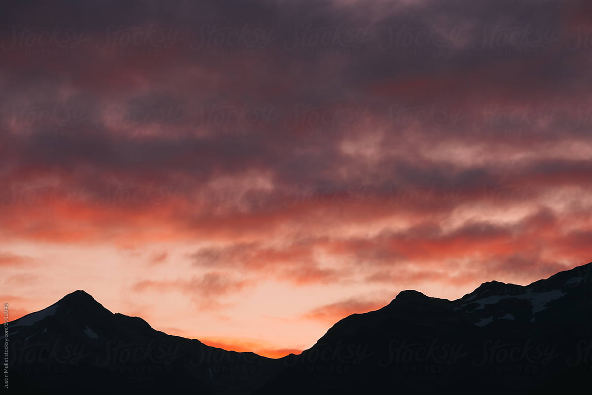 Sunset and Mountain Silhouette
