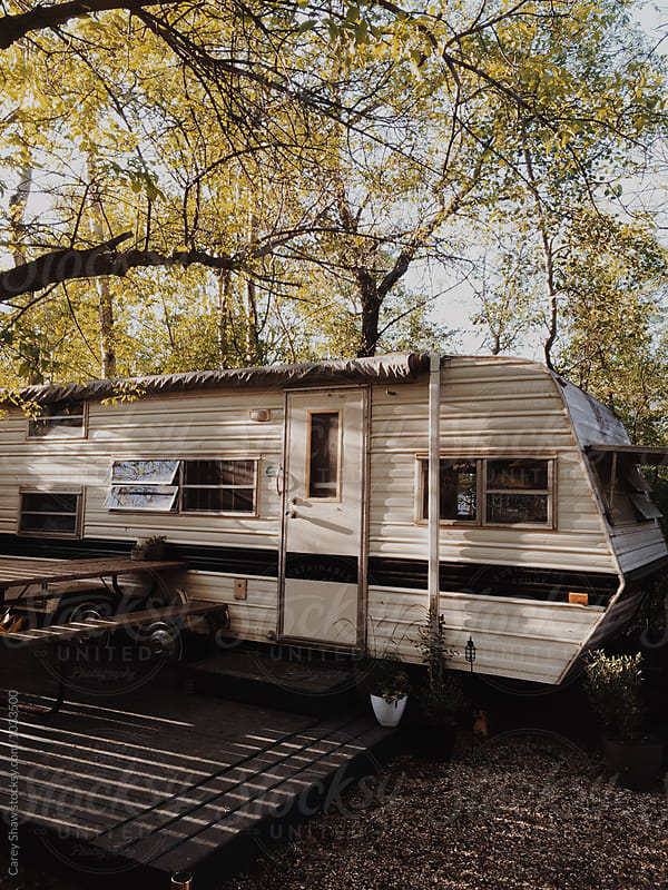 Vintage RV in trailer park