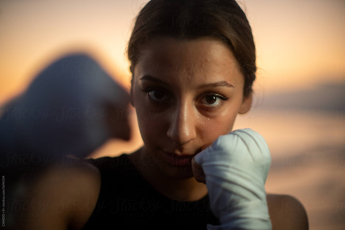 Female Boxer Ready for a Fight