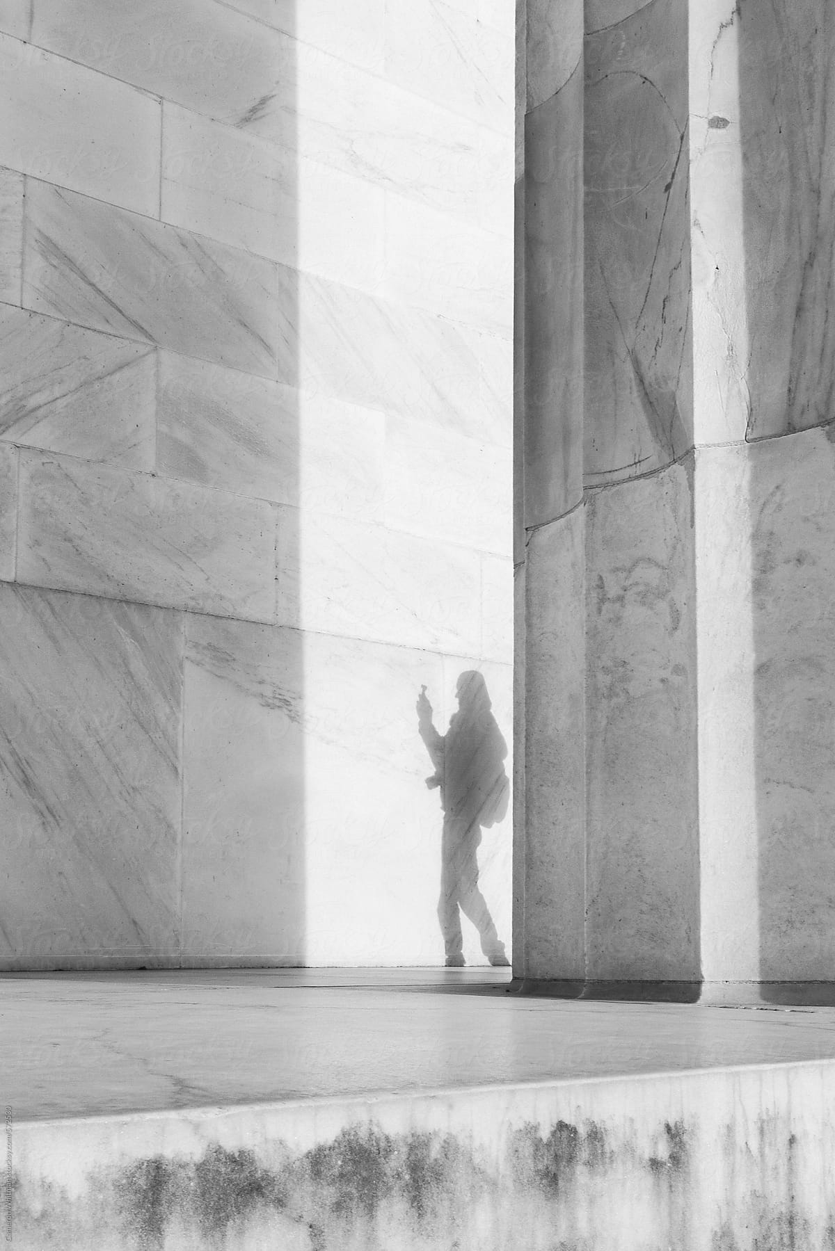 Photographer/Tourist Shadow at the Lincoln Memorial