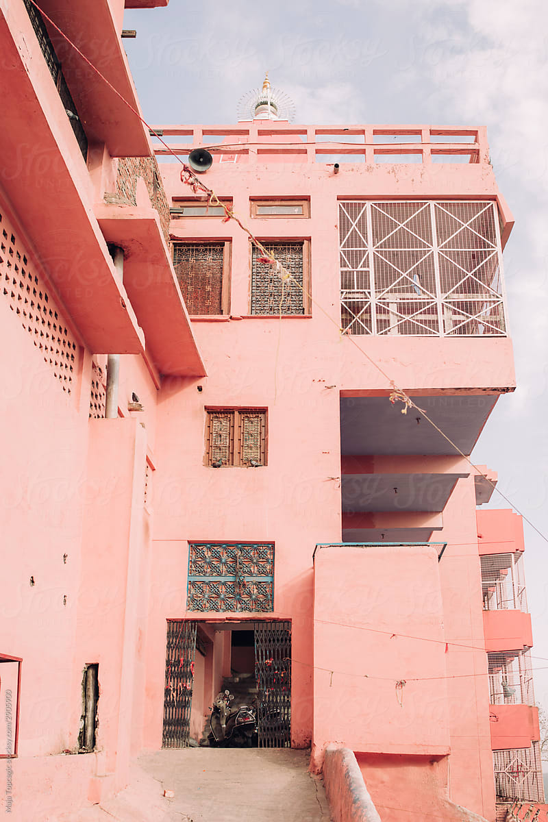Pastel pink building
