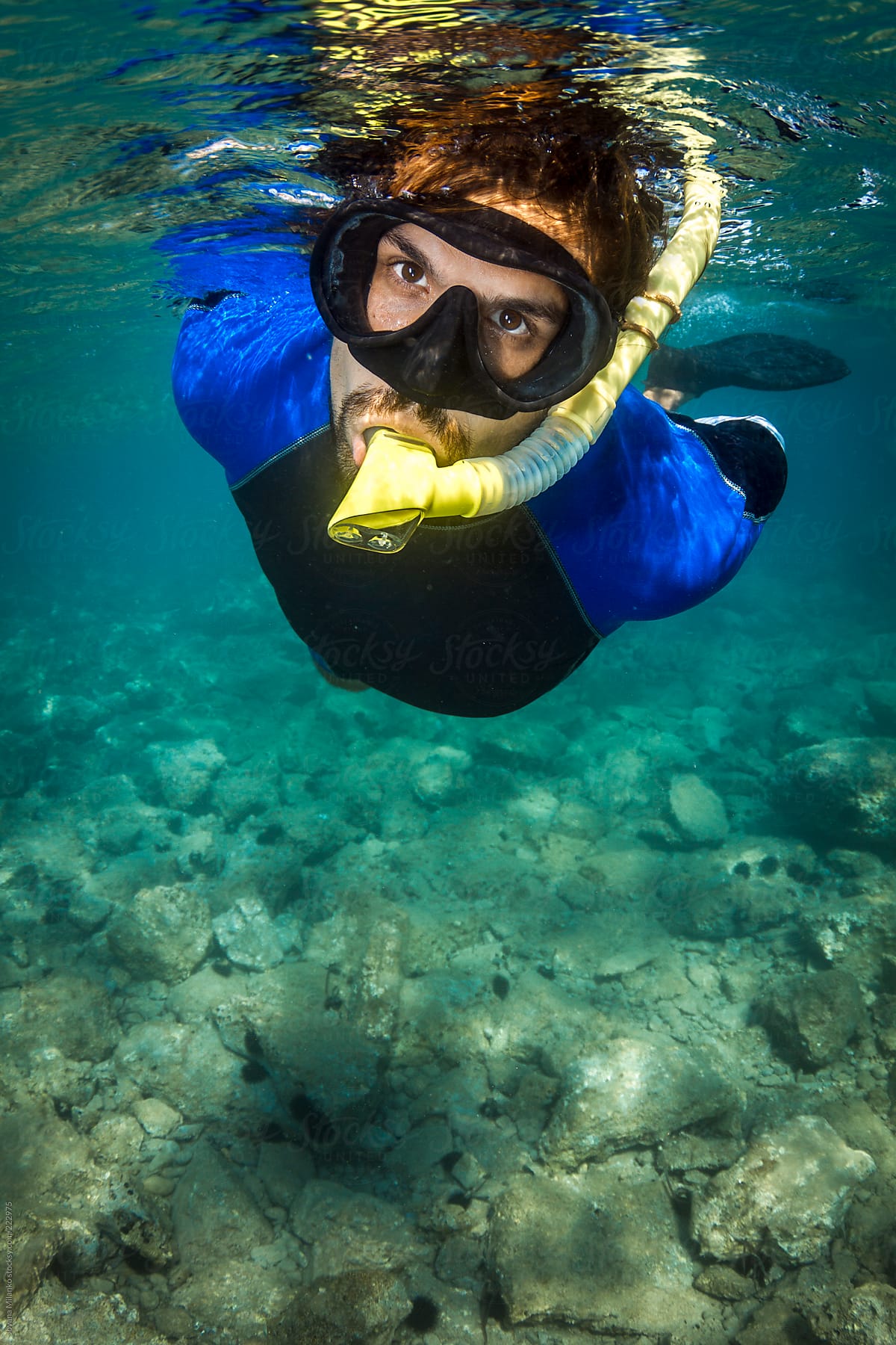 Man Snorkeling Mediterranean Sea