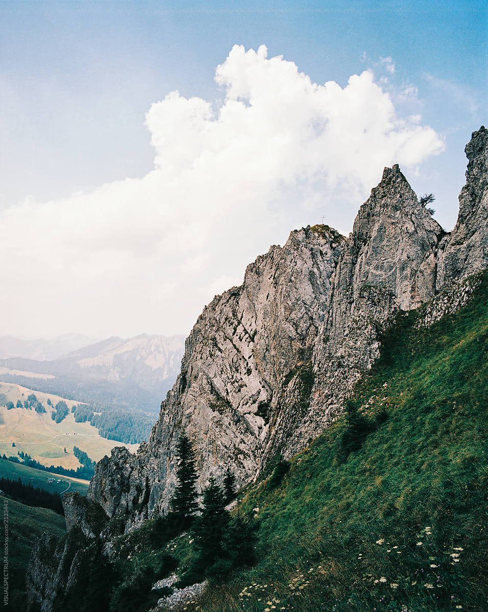 Alpstein Mountain Peaks Shot on Film