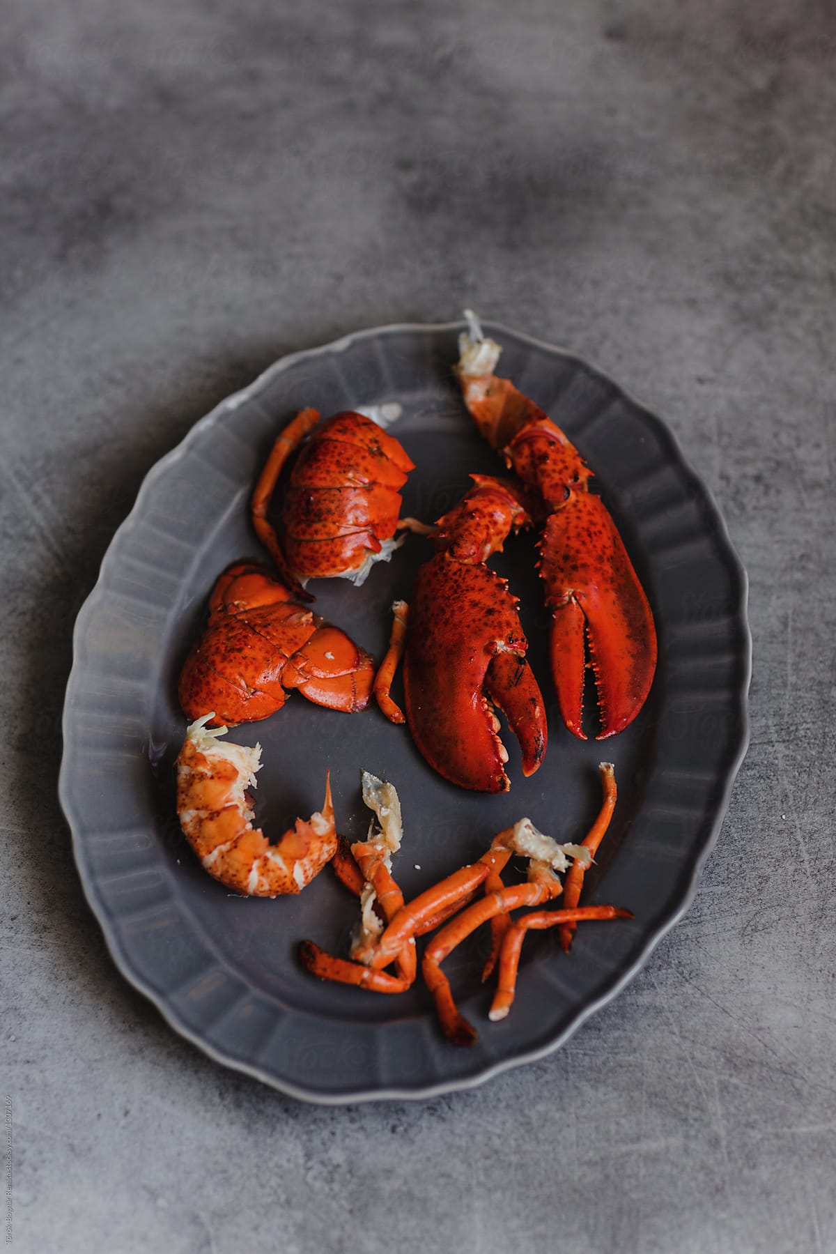 Lobster split into parts