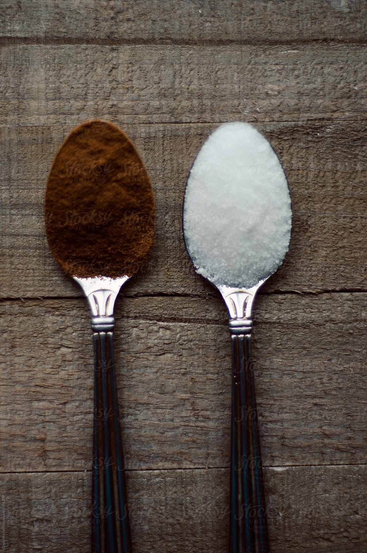 spoons of cinnamon and sugar
