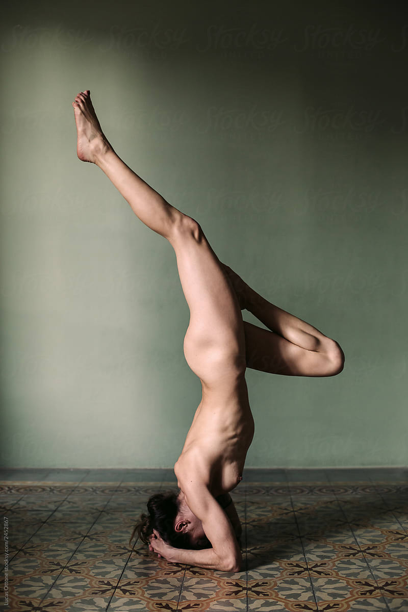 Black girl does yoga headstand nude Naked Yoga By Lucas Ottone Naked Headstand
